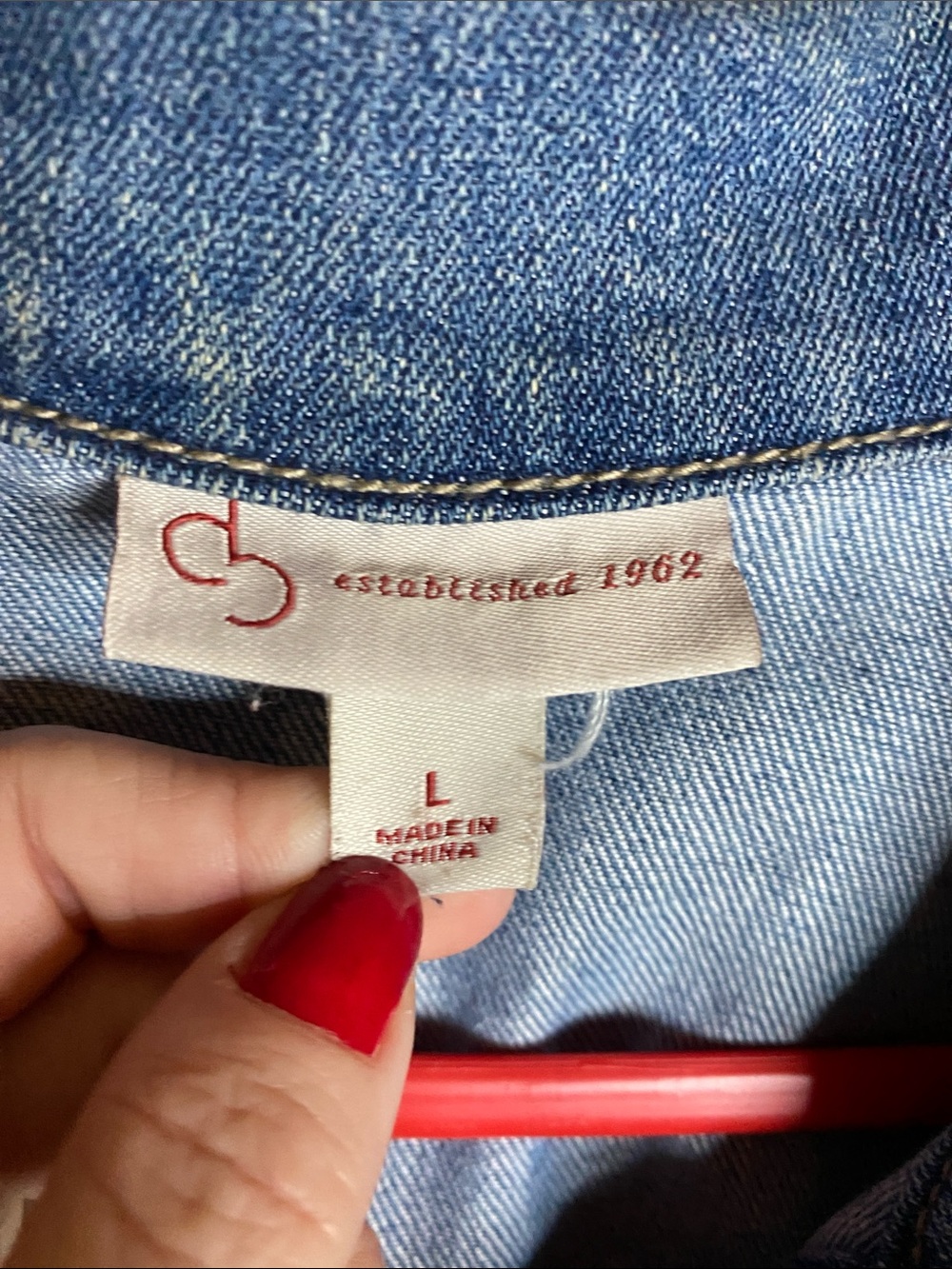 Dress Barn Blue Denim Jacket with Printed Front Panels - Picture 2 of 6